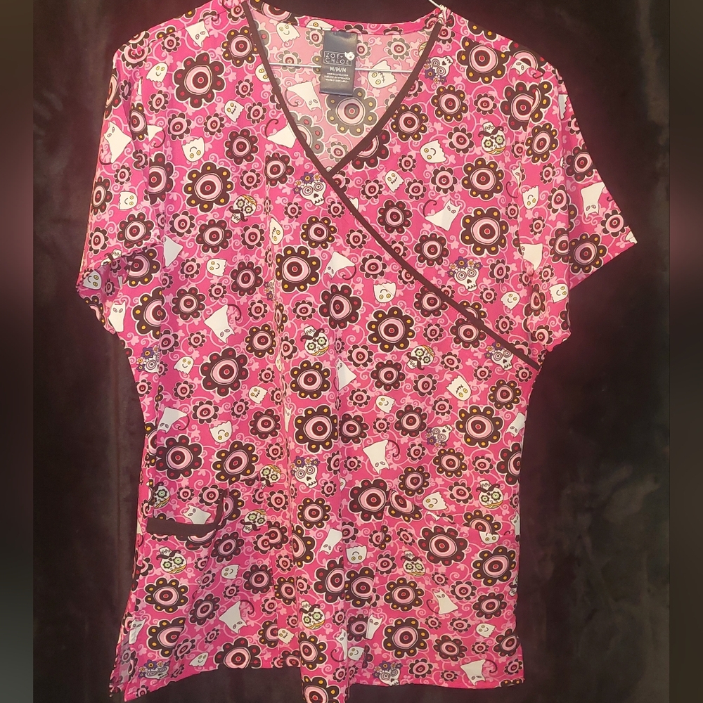 Women's Zoe & Chloe Size Medium Scrub Top.
